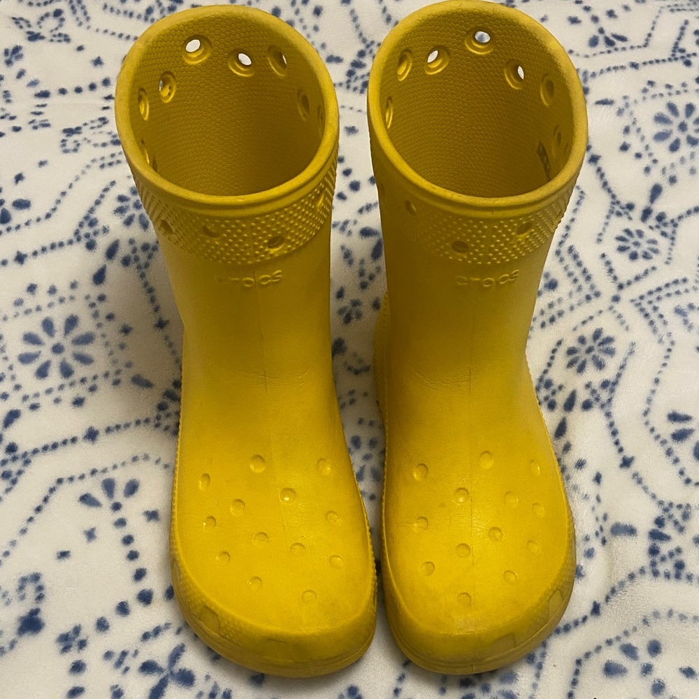 CROCS Kids Bright Yellow Rain Boots